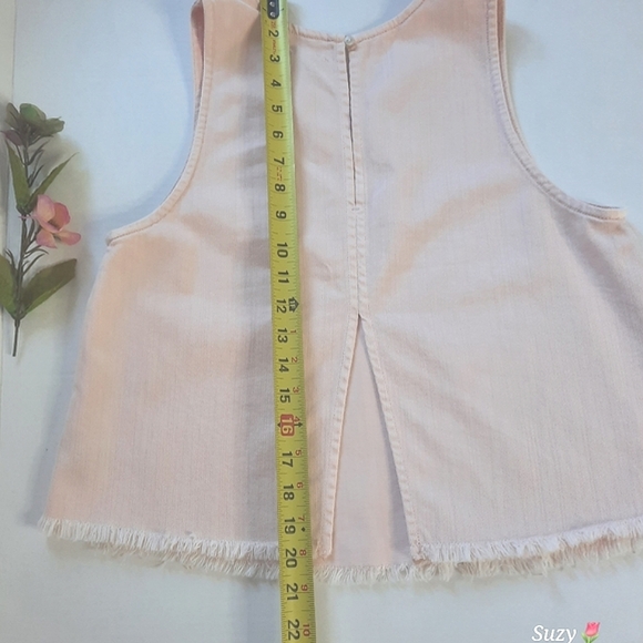 AERIE Light Pink Cotton Crop, Split-Back, A-Line Top - Picture 5 of 10